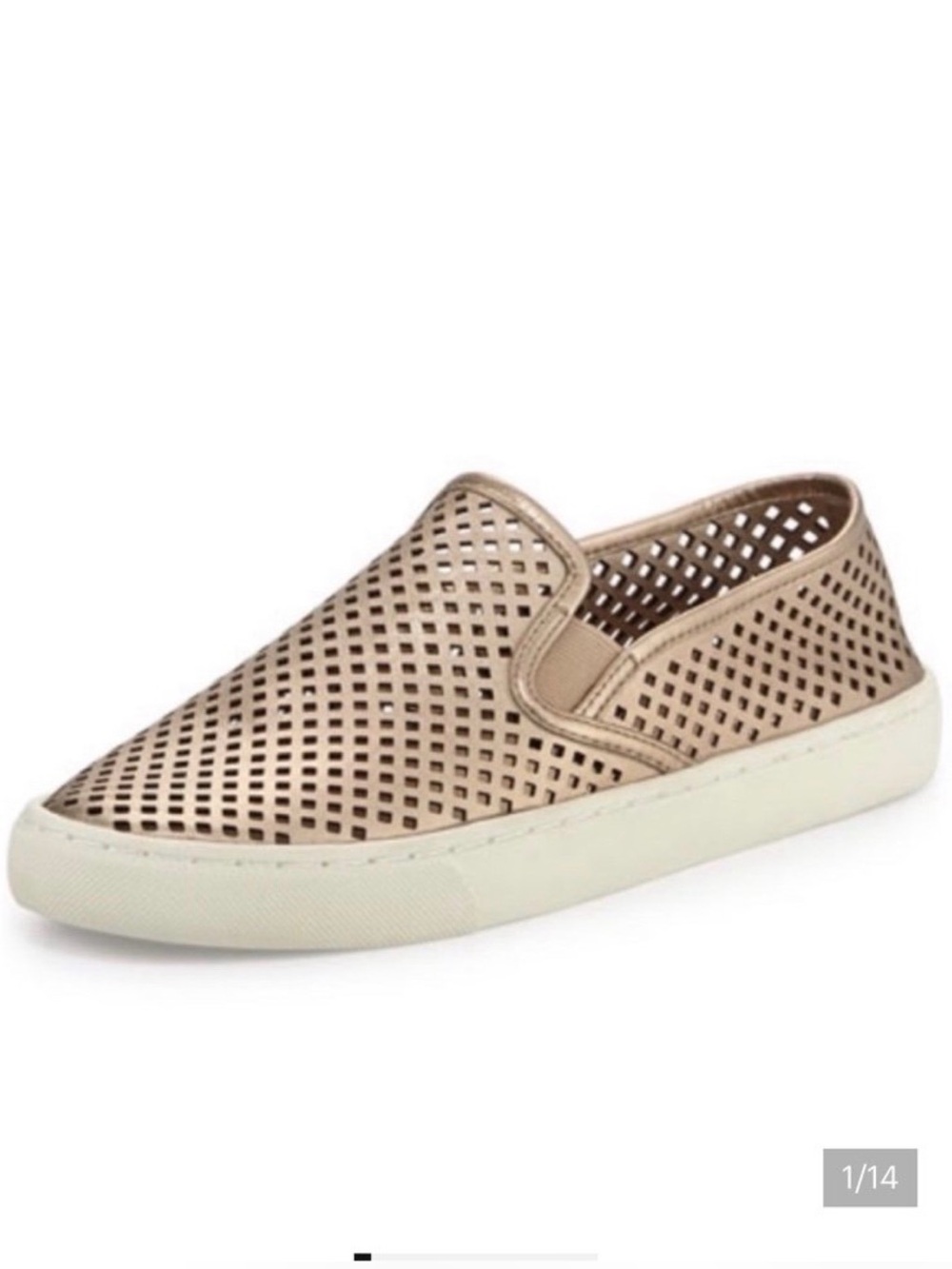 Tory Burch Jesse perforated loafers Metallic Gold Size 8